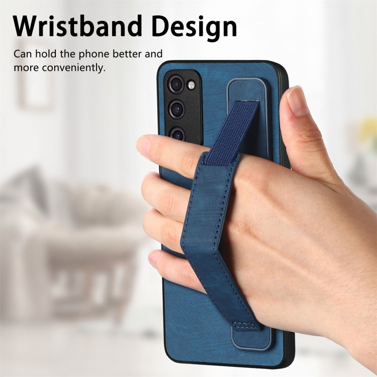 For Samsung Galaxy S20 FE Retro Wristband Holder Leather Back Phone Case(Blue) by buy2fix