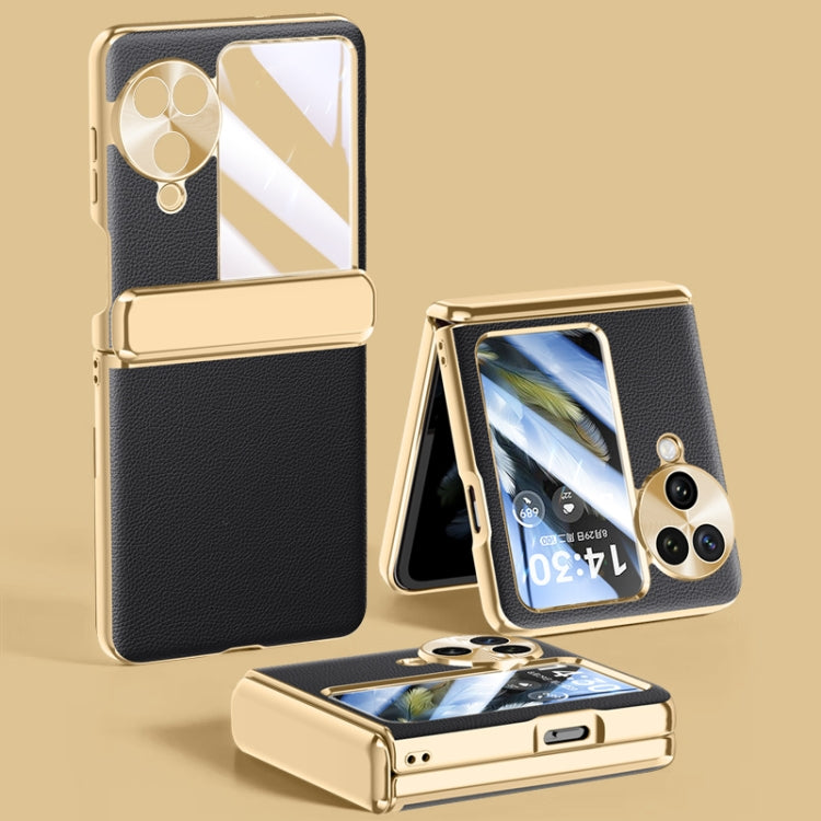For OPPO Find N3 Flip Electroplated Case-film Integral Hinge Shockproof Phone Case(Black) by buy2fix