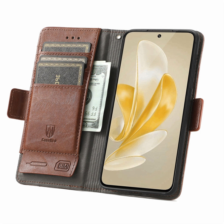 For vivo X100 CaseNeo Splicing Dual Magnetic Buckle Leather Phone Case(Brown) - vivo Cases by buy2fix | Online Shopping UK | buy2fix