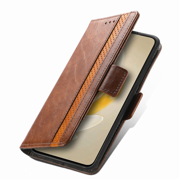 For vivo X100 CaseNeo Splicing Dual Magnetic Buckle Leather Phone Case(Brown) - vivo Cases by buy2fix | Online Shopping UK | buy2fix