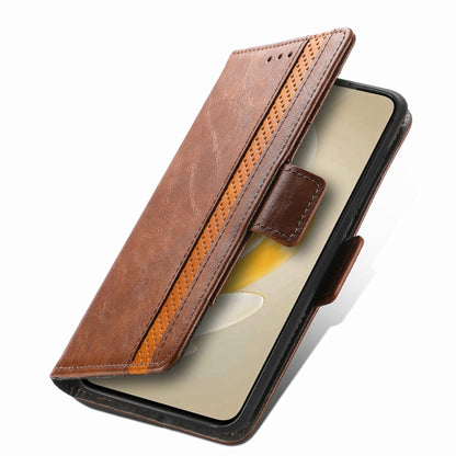 For vivo X100 CaseNeo Splicing Dual Magnetic Buckle Leather Phone Case(Brown) - vivo Cases by buy2fix | Online Shopping UK | buy2fix