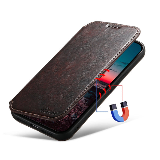 For iPhone 15 Pro Suteni J05 Leather Magnetic MagSafe Phone Case(Brown) - iPhone 15 Pro Cases by Suteni | Online Shopping UK | buy2fix