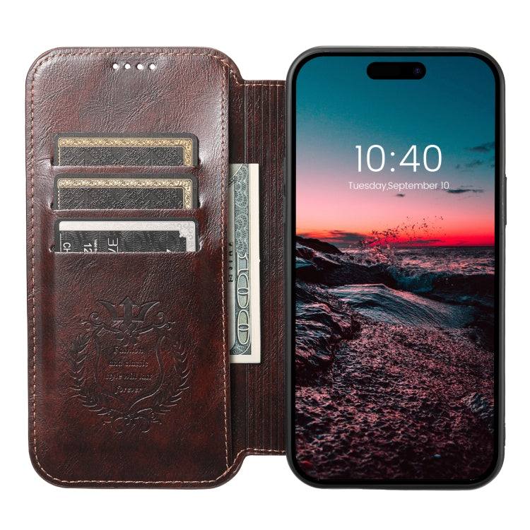 For iPhone 15 Pro Suteni J05 Leather Magnetic MagSafe Phone Case(Brown) - iPhone 15 Pro Cases by Suteni | Online Shopping UK | buy2fix