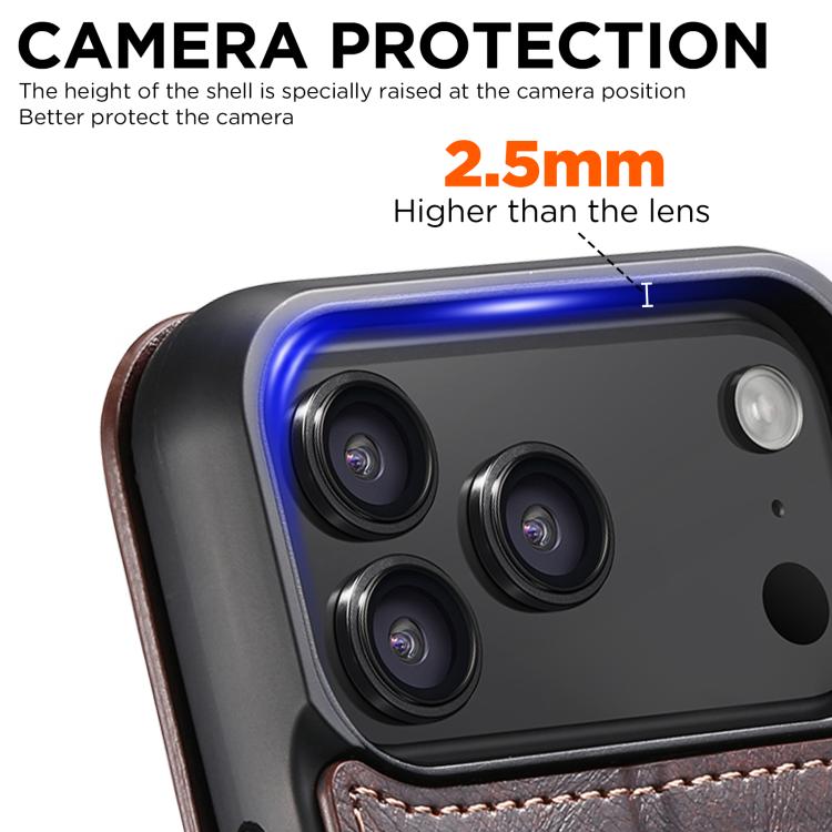 For iPhone 17 Pro Max Suteni J05 Leather Magnetic MagSafe Phone Case(Brown) - iPhone 17 Pro Max Cases by Suteni | Online Shopping UK | buy2fix