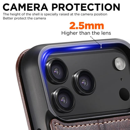 For iPhone 17 Pro Max Suteni J05 Leather Magnetic MagSafe Phone Case(Brown) - iPhone 17 Pro Max Cases by Suteni | Online Shopping UK | buy2fix
