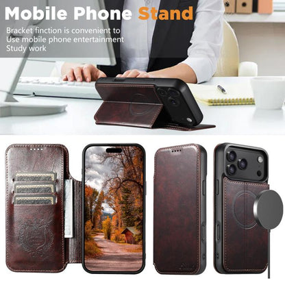 For iPhone 17 Pro Max Suteni J05 Leather Magnetic MagSafe Phone Case(Brown) - iPhone 17 Pro Max Cases by Suteni | Online Shopping UK | buy2fix