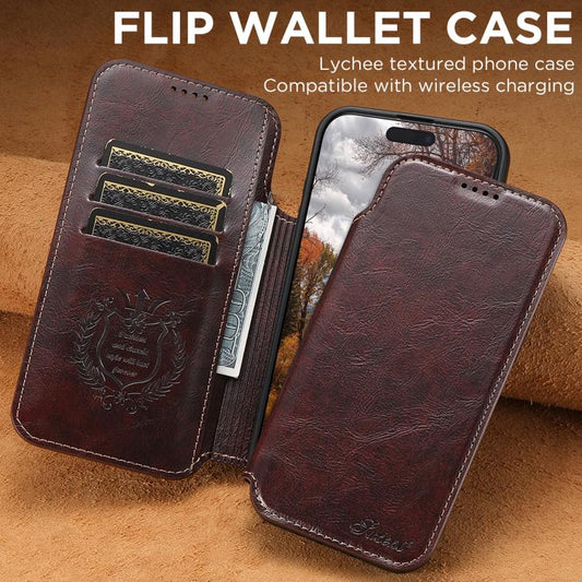 For iPhone Air Suteni J05 Leather Magnetic MagSafe Phone Case(Brown) - iPhone Air Cases by Suteni | Online Shopping UK | buy2fix