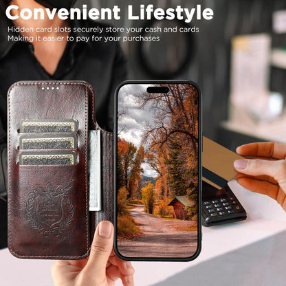 For iPhone Air Suteni J05 Leather Magnetic MagSafe Phone Case(Brown) - iPhone Air Cases by Suteni | Online Shopping UK | buy2fix
