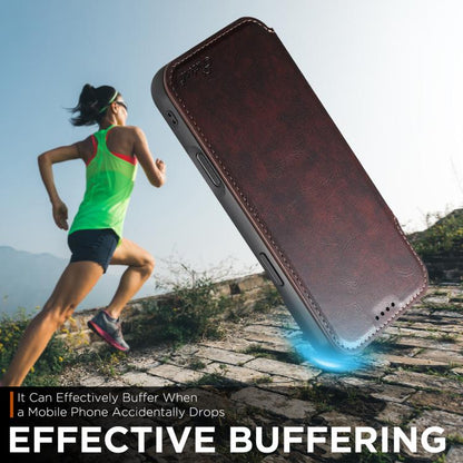 For iPhone Air Suteni J05 Leather Magnetic MagSafe Phone Case(Brown) - iPhone Air Cases by Suteni | Online Shopping UK | buy2fix
