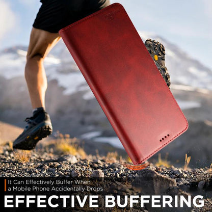 For iPhone 17 Pro Suteni Calf Texture Horizontal Flip Leather Phone Case(Red) - iPhone 17 Pro Cases by Suteni | Online Shopping UK | buy2fix