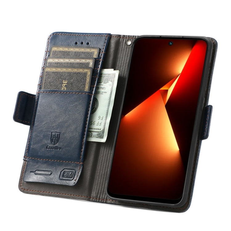 For Tecno Spark 20C / GO 2024 CaseNeo Splicing Dual Magnetic Buckle Leather Phone Case(Blue) by buy2fix