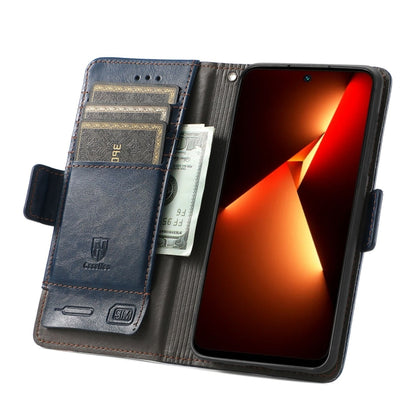 For Tecno Spark 20C / GO 2024 CaseNeo Splicing Dual Magnetic Buckle Leather Phone Case(Blue) by buy2fix