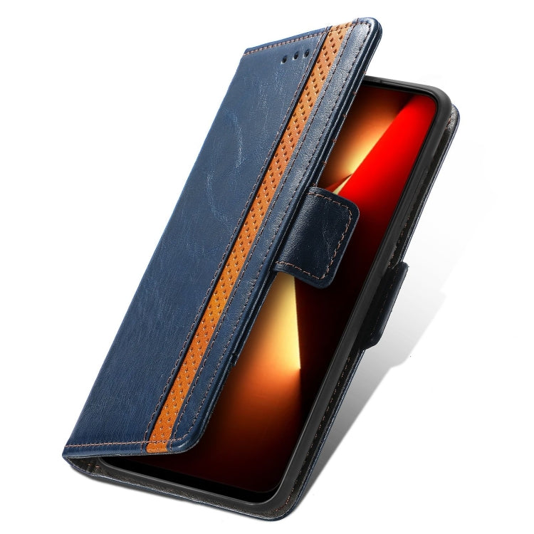 For Tecno Spark 20C / GO 2024 CaseNeo Splicing Dual Magnetic Buckle Leather Phone Case(Blue) by buy2fix