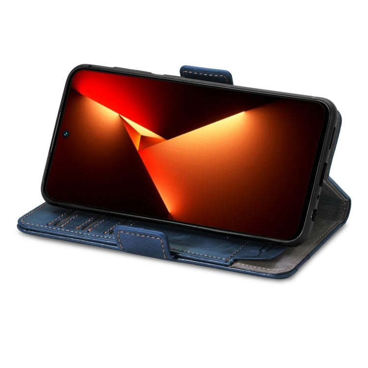 For Tecno Spark 20C / GO 2024 CaseNeo Splicing Dual Magnetic Buckle Leather Phone Case(Blue) by buy2fix