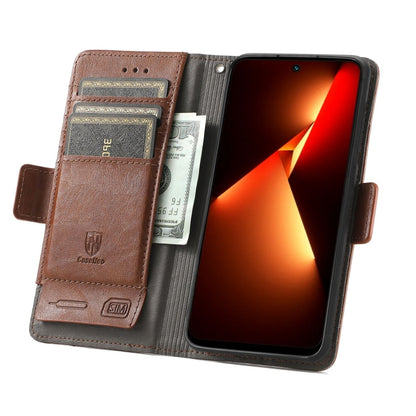 For Tecno Spark 20C / GO 2024 CaseNeo Splicing Dual Magnetic Buckle Leather Phone Case(Brown) by buy2fix
