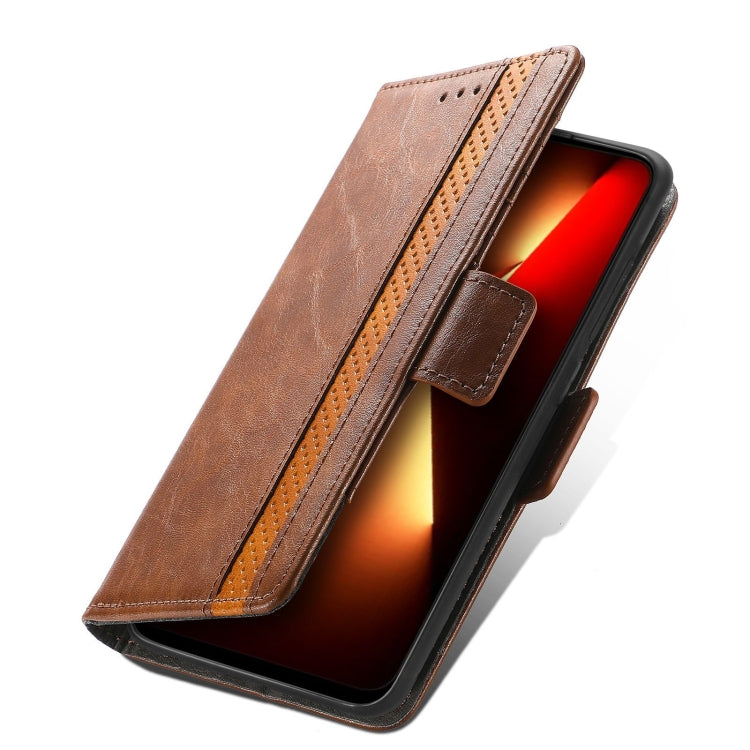 For Tecno Spark 20C / GO 2024 CaseNeo Splicing Dual Magnetic Buckle Leather Phone Case(Brown) by buy2fix