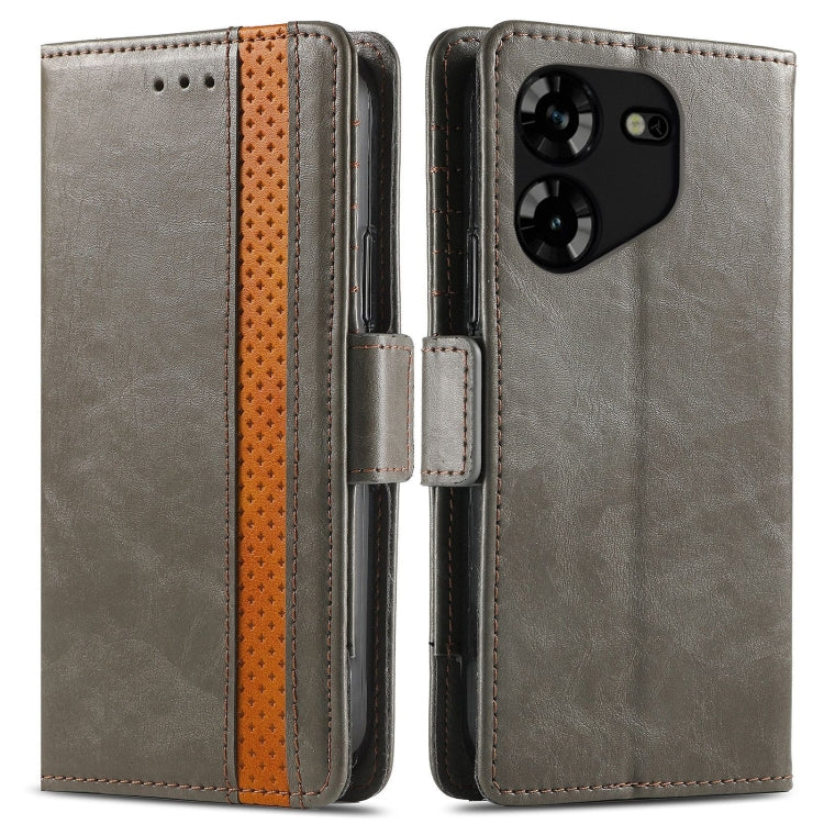 For Tecno Spark 20C / GO 2024 CaseNeo Splicing Dual Magnetic Buckle Leather Phone Case(Gary) by buy2fix