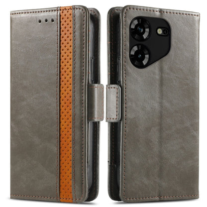 For Tecno Spark 20C / GO 2024 CaseNeo Splicing Dual Magnetic Buckle Leather Phone Case(Gary) by buy2fix