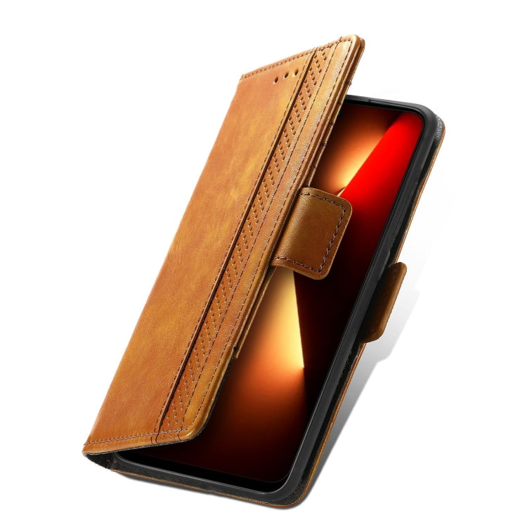 For Tecno Spark 20C / GO 2024 CaseNeo Splicing Dual Magnetic Buckle Leather Phone Case(Khaki) by buy2fix