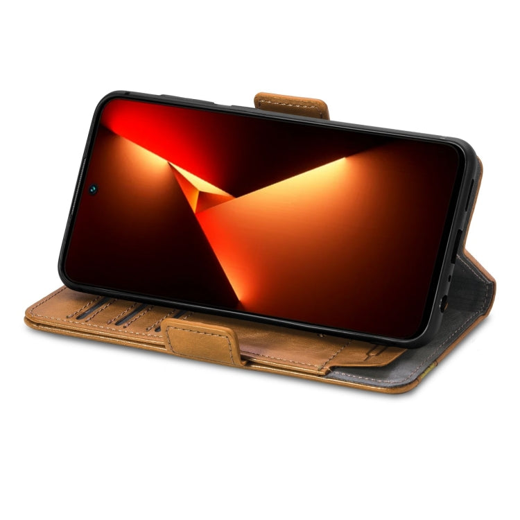 For Tecno Spark 20C / GO 2024 CaseNeo Splicing Dual Magnetic Buckle Leather Phone Case(Khaki) by buy2fix