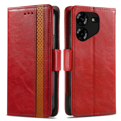 For Tecno Spark 20C / GO 2024 CaseNeo Splicing Dual Magnetic Buckle Leather Phone Case(Red) by buy2fix