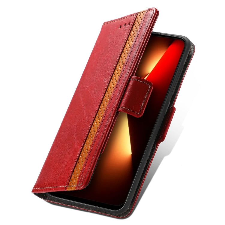 For Tecno Spark 20C / GO 2024 CaseNeo Splicing Dual Magnetic Buckle Leather Phone Case(Red) by buy2fix