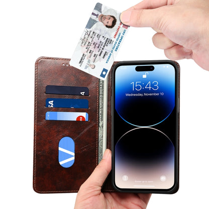 For iPhone 15 Pro Max Suteni Baroque Calf Texture Buckle Wallet Leather Phone Case(Brown) - iPhone 15 Pro Max Cases by Suteni | Online Shopping UK | buy2fix