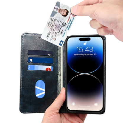 For iPhone 15 Pro Max Suteni Baroque Calf Texture Buckle Wallet Leather Phone Case(Blue) - iPhone 15 Pro Max Cases by Suteni | Online Shopping UK | buy2fix