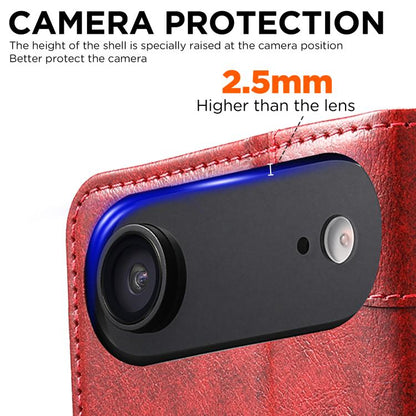 For iPhone 17 Air Suteni Baroque Calf Texture Buckle Wallet Leather Phone Case(Red) - iPhone 17 Air Cases by Suteni | Online Shopping UK | buy2fix