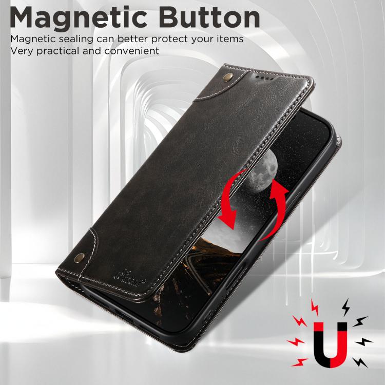 For iPhone 17 Suteni Baroque Calf Texture Buckle Wallet Leather Phone Case(Black) - iPhone 17 Cases by Suteni | Online Shopping UK | buy2fix