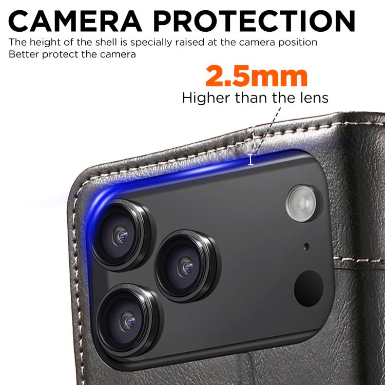 For iPhone 17 Suteni Baroque Calf Texture Buckle Wallet Leather Phone Case(Black) - iPhone 17 Cases by Suteni | Online Shopping UK | buy2fix