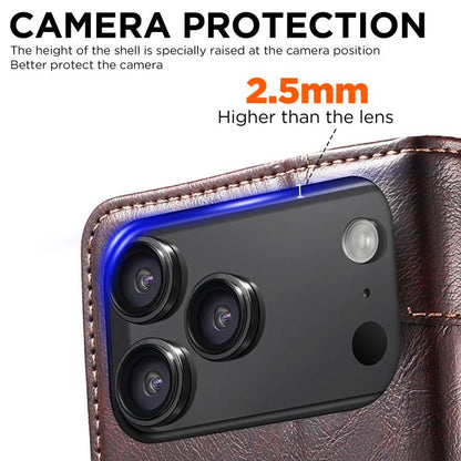 For iPhone 17 Suteni Baroque Calf Texture Buckle Wallet Leather Phone Case(Brown) - iPhone 17 Cases by Suteni | Online Shopping UK | buy2fix