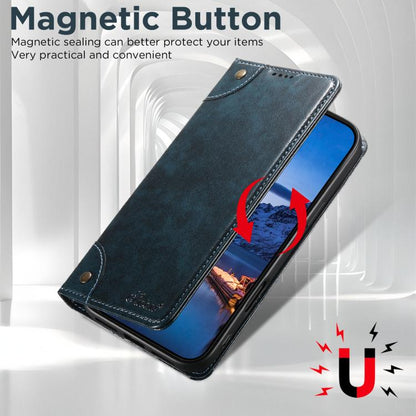 For iPhone 17 Suteni Baroque Calf Texture Buckle Wallet Leather Phone Case(Blue) - iPhone 17 Cases by Suteni | Online Shopping UK | buy2fix