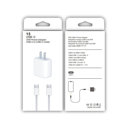 PD35W USB-C / Type-C Port Charger with 1m Type-C to Type-C Data Cable, US Plug by buy2fix
