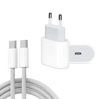 PD35W USB-C / Type-C Port Charger with 1m Type-C to Type-C Data Cable, EU Plug by buy2fix