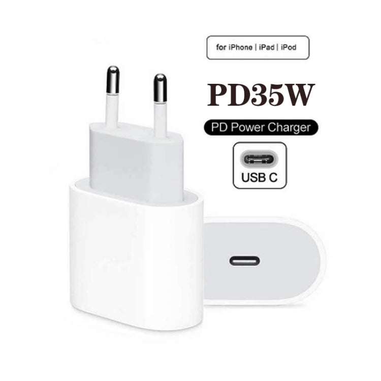 PD35W USB-C / Type-C Port Charger with 1m Type-C to Type-C Data Cable, EU Plug by buy2fix