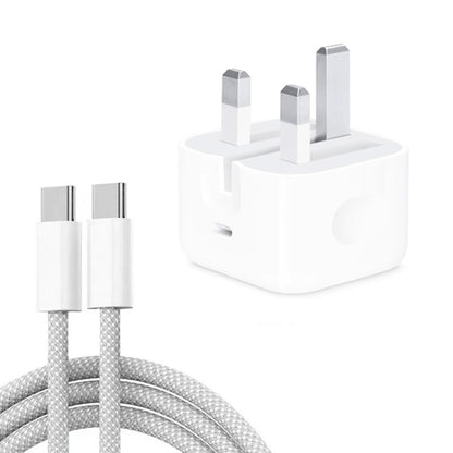 PD35W USB-C / Type-C Port Charger with 1m Type-C to Type-C Data Cable, UK Plug by buy2fix