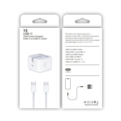 PD35W USB-C / Type-C Port Charger with 1m Type-C to Type-C Data Cable, UK Plug by buy2fix