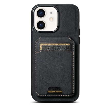 For iPhone 12 / 12 Pro Suteni H02 Litchi Leather Card Wallet Stand Back Phone Case(Black) - iPhone 12 / 12 Pro Cases by Suteni | Online Shopping UK | buy2fix