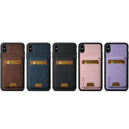For iPhone X / XS Suteni H02 Litchi Leather Card Wallet Stand Back Phone Case(Black) - More iPhone Cases by Suteni | Online Shopping UK | buy2fix