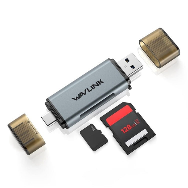 WAVLINK WL-CR3002 Multi-Function Mini Aluminum Alloy Shell Type-C+USB3.0 SD/TF Card Reader by buy2fix