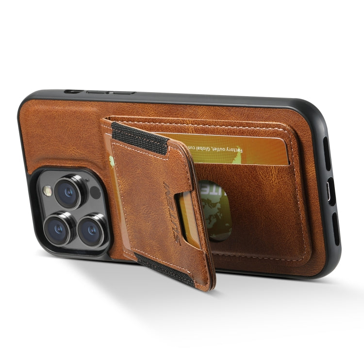 For iPhone 14 Suteni H03 Oil Wax Leather Wallet Stand Back Phone Case(Brown) - iPhone 14 Cases by Suteni | Online Shopping UK | buy2fix
