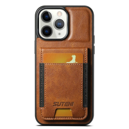 For iPhone 11 Pro Max Suteni H03 Oil Wax Leather Wallet Stand Back Phone Case(Brown) - iPhone 11 Pro Max Cases by Suteni | Online Shopping UK | buy2fix