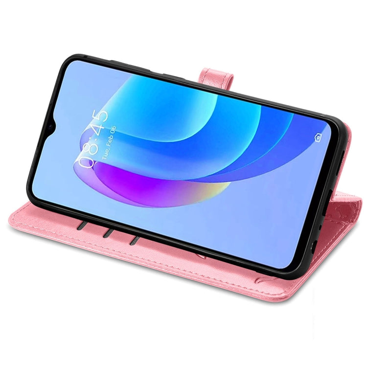 For Tecno Spark 20C / GO 2024 Cat and Dog Embossed Leather Phone Case(Pink) by buy2fix