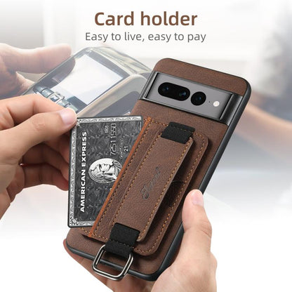 For Google Pixel 10 Pro XL Suteni H13 Litchi Leather Wrist Strap Wallet Back Phone Case(Brown) - Google Cases by Suteni | Online Shopping UK | buy2fix