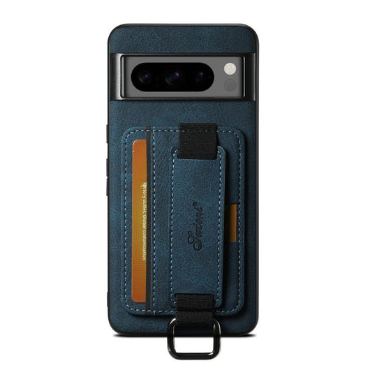 For Google Pixel 10 Pro XL Suteni H13 Litchi Leather Wrist Strap Wallet Back Phone Case(Blue)