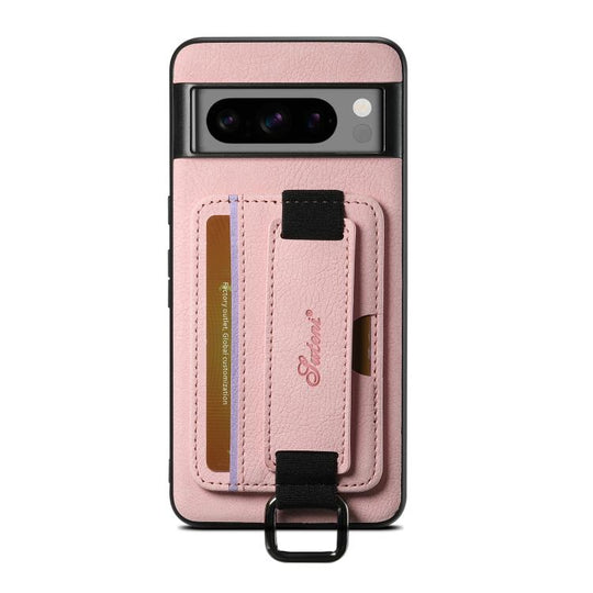 For Google Pixel 10 Pro XL Suteni H13 Litchi Leather Wrist Strap Wallet Back Phone Case(Pink)