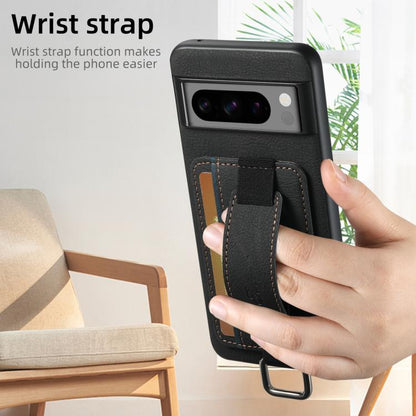 For Google Pixel 10 Pro Suteni H13 Litchi Leather Wrist Strap Wallet Back Phone Case(Black) - Google Cases by Suteni | Online Shopping UK | buy2fix