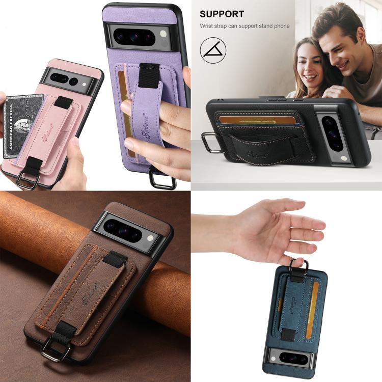 For Google Pixel 10 Pro Suteni H13 Litchi Leather Wrist Strap Wallet Back Phone Case(Black) - Google Cases by Suteni | Online Shopping UK | buy2fix