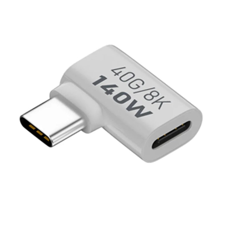USB 3.1 Type-C to Type-C 40Gbps 8K Transmission Adapter 140W 5A Charge, Specification:Type-C Male to Female Side Bend by buy2fix